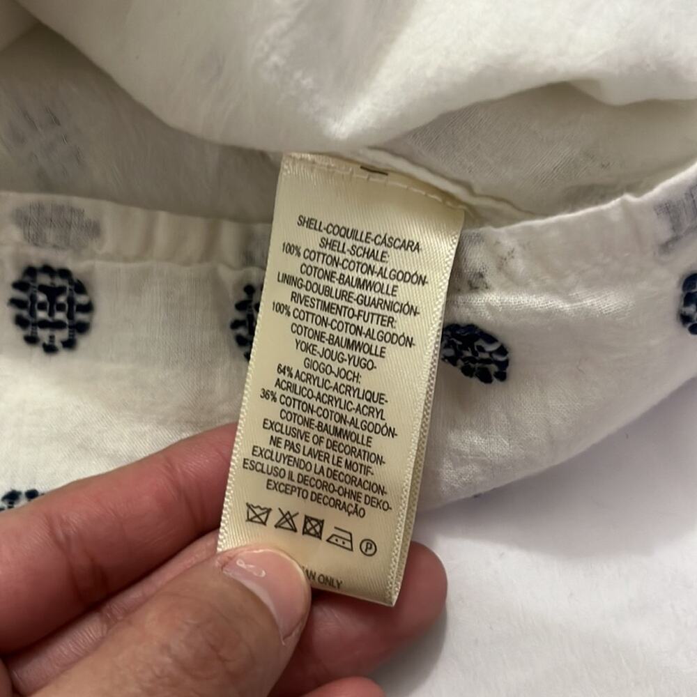Maeve Anthropologie Coastal Nautical Embroidered Aztec Blouse Size XS Summer Top - Picture 6 of 8
